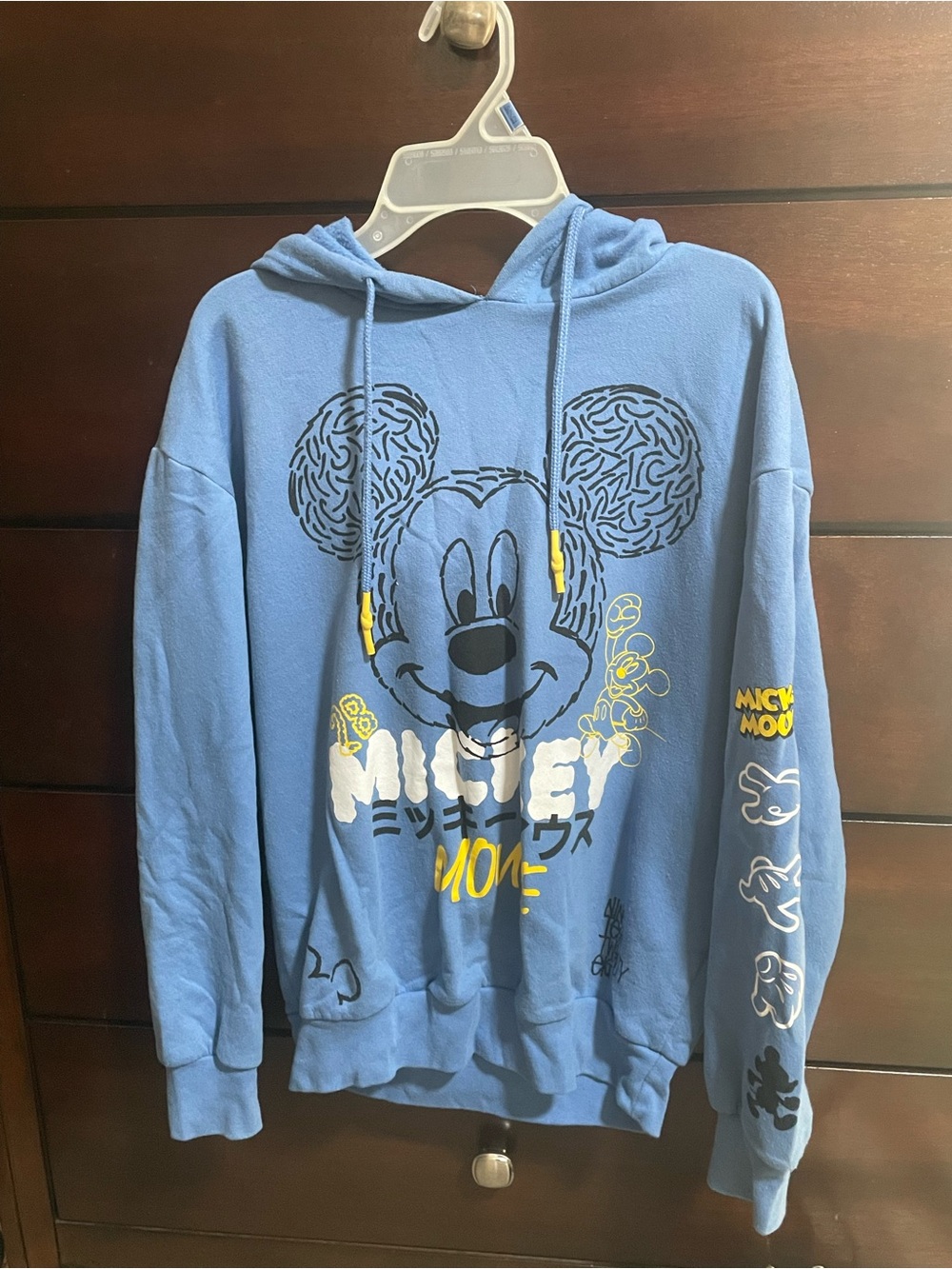 Mickey Mouse Blue Graphic Hoodie Sweatshirt